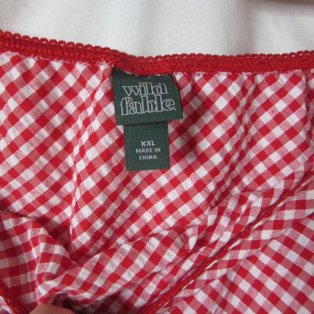 Wild Fable Maxi Skirt Red White Gingham Straight Column Size XXL NWOT - Picture 11 of 13